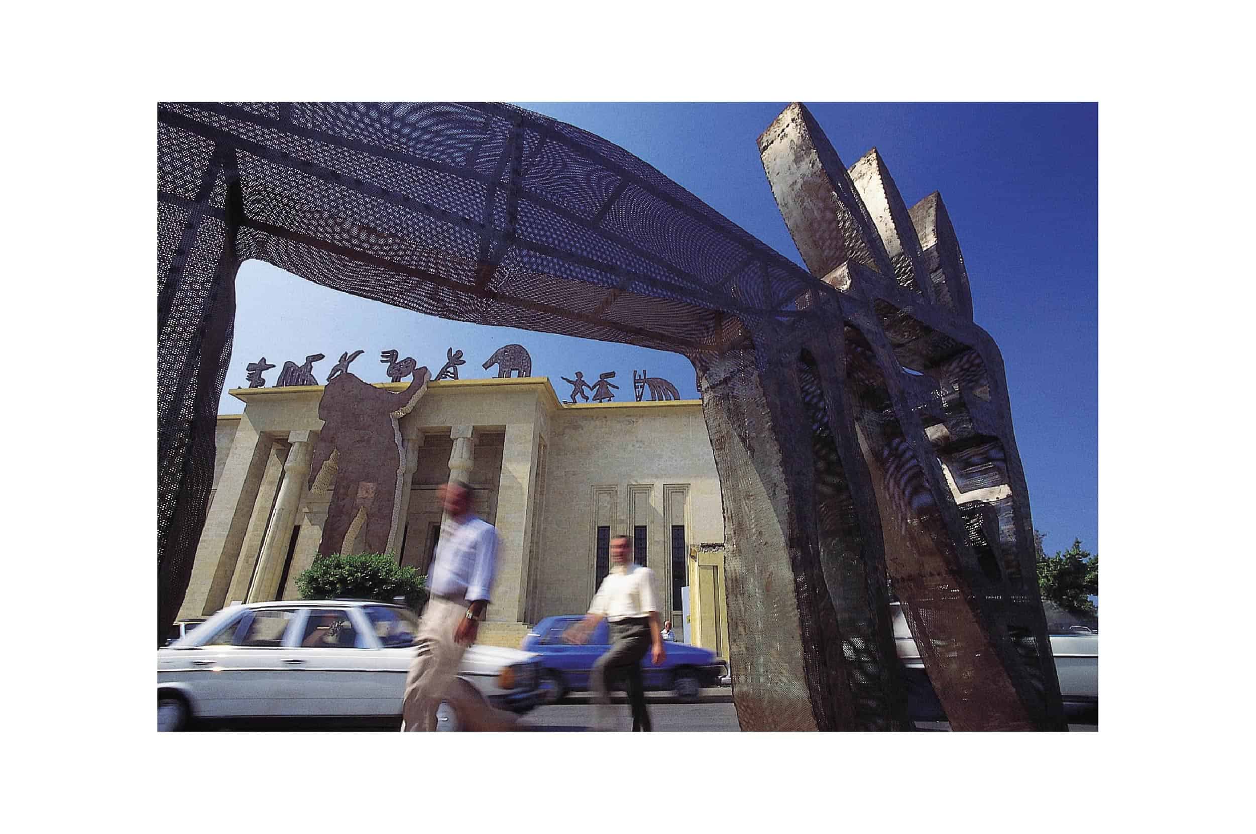 nadim karam sculptures installation at the National Museum of Beirut