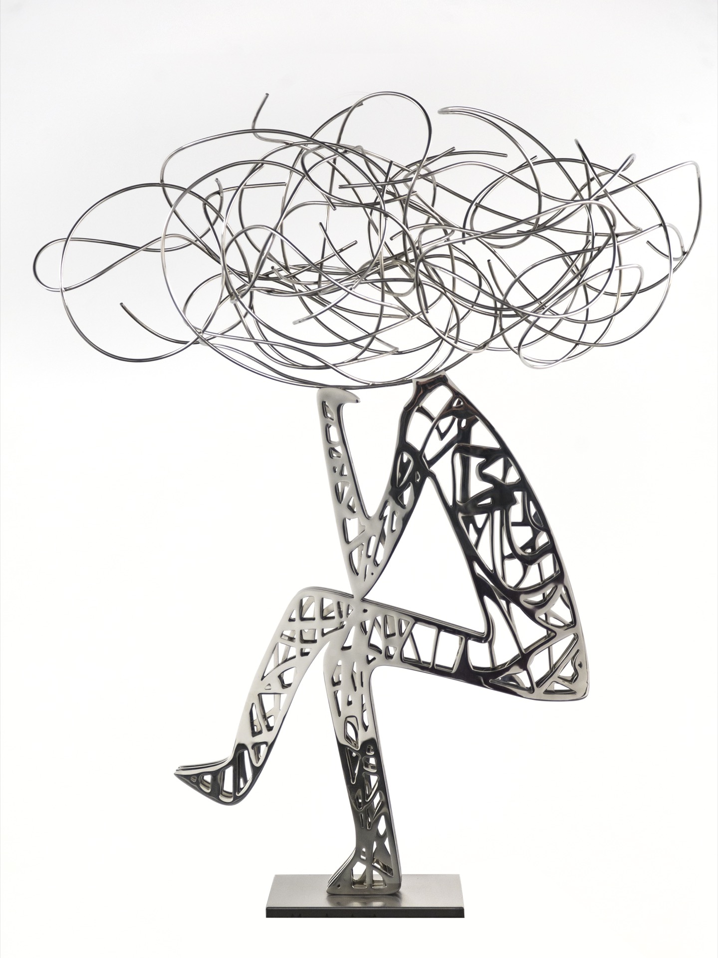 sculpture nadim karam stretching thoughts scrap metal