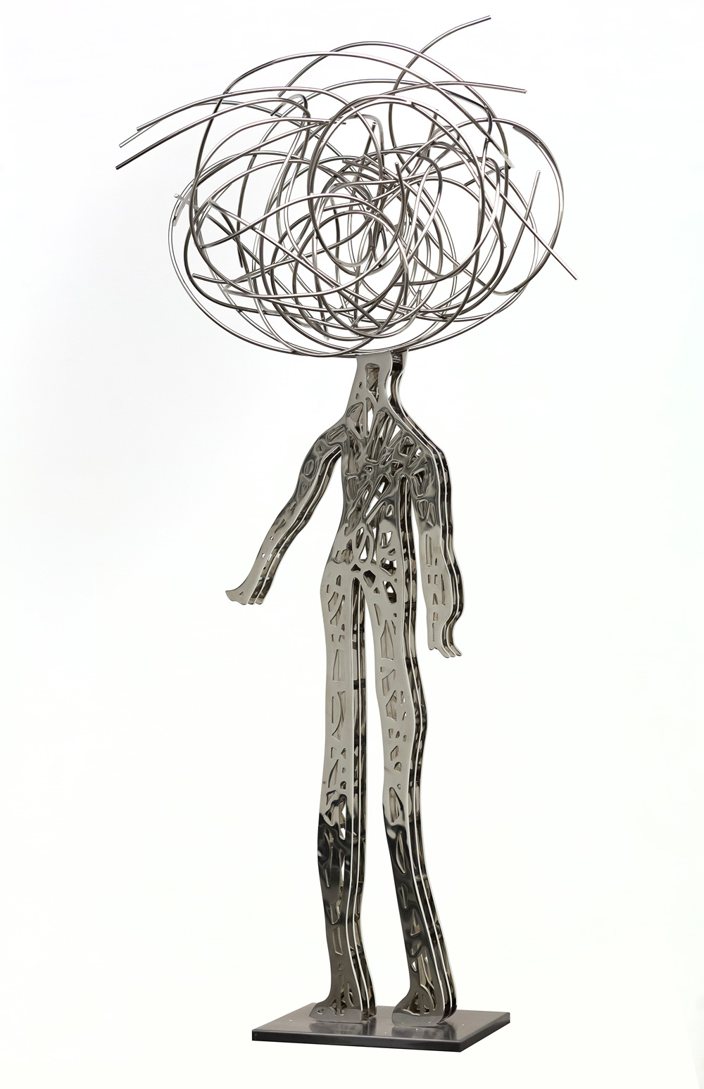 sculpture nadim karam stretching thoughts scrap metal