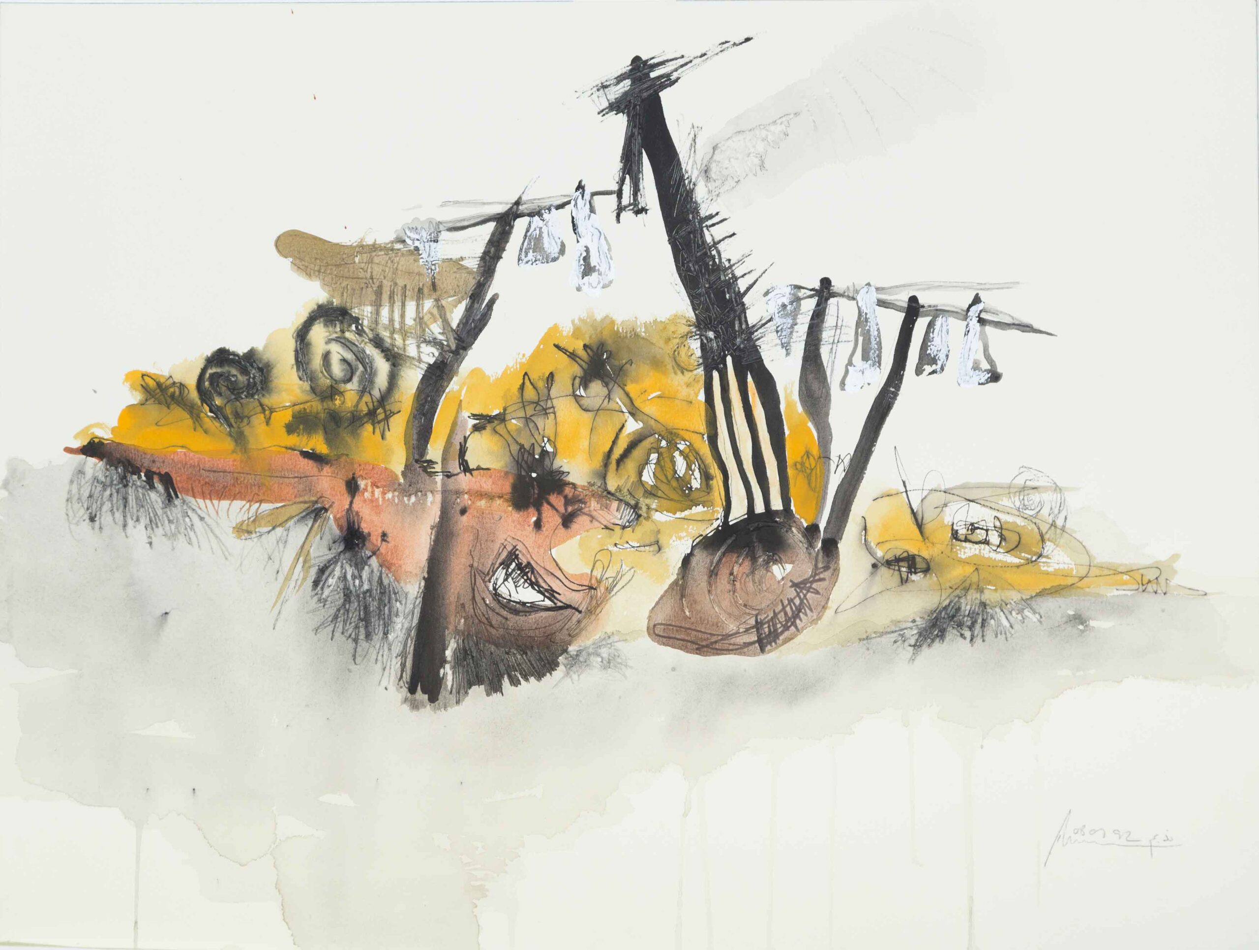 mixed media nadim karam work on paper