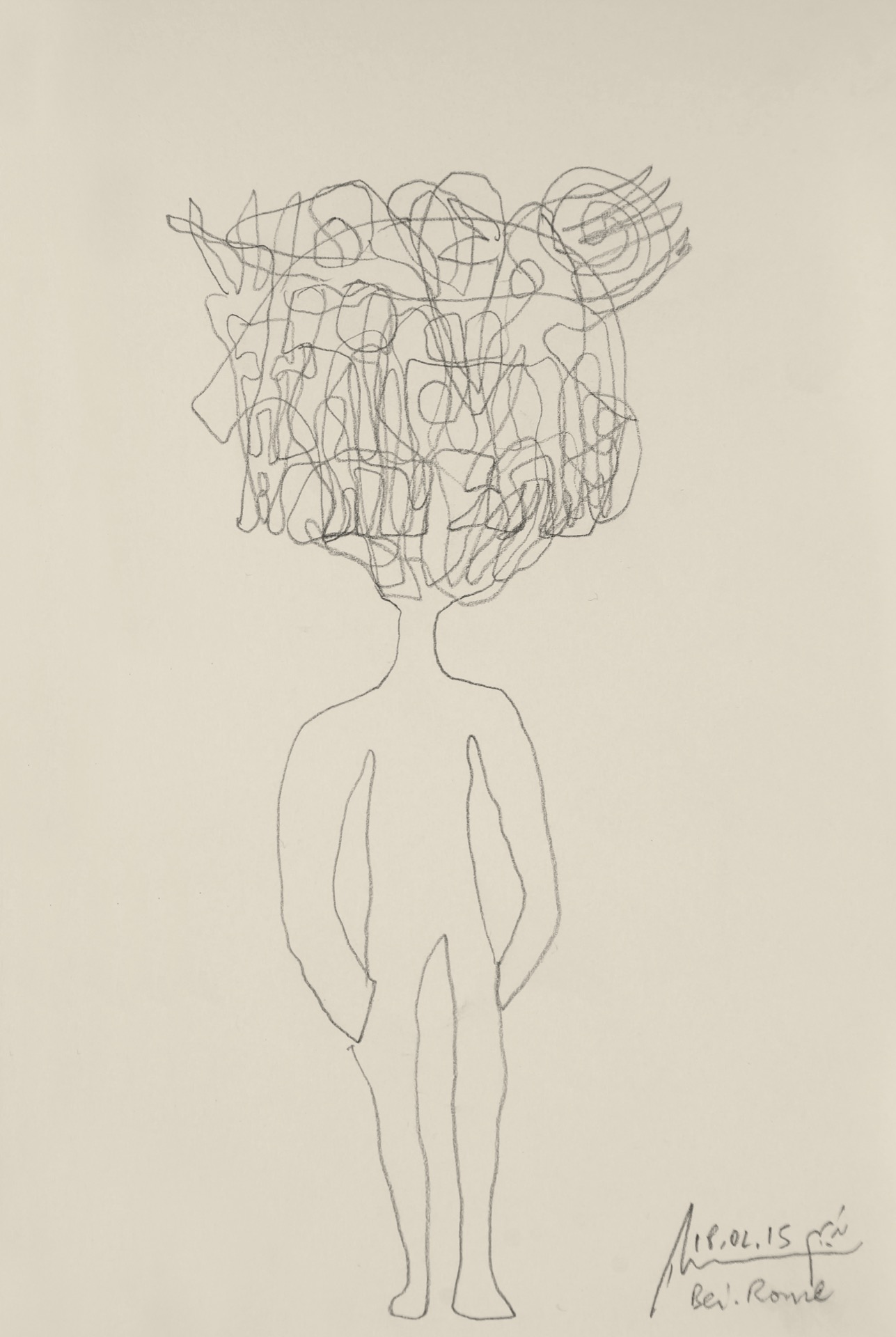 nadim karam sketch about thoughts and emotions- art about human mind complexity