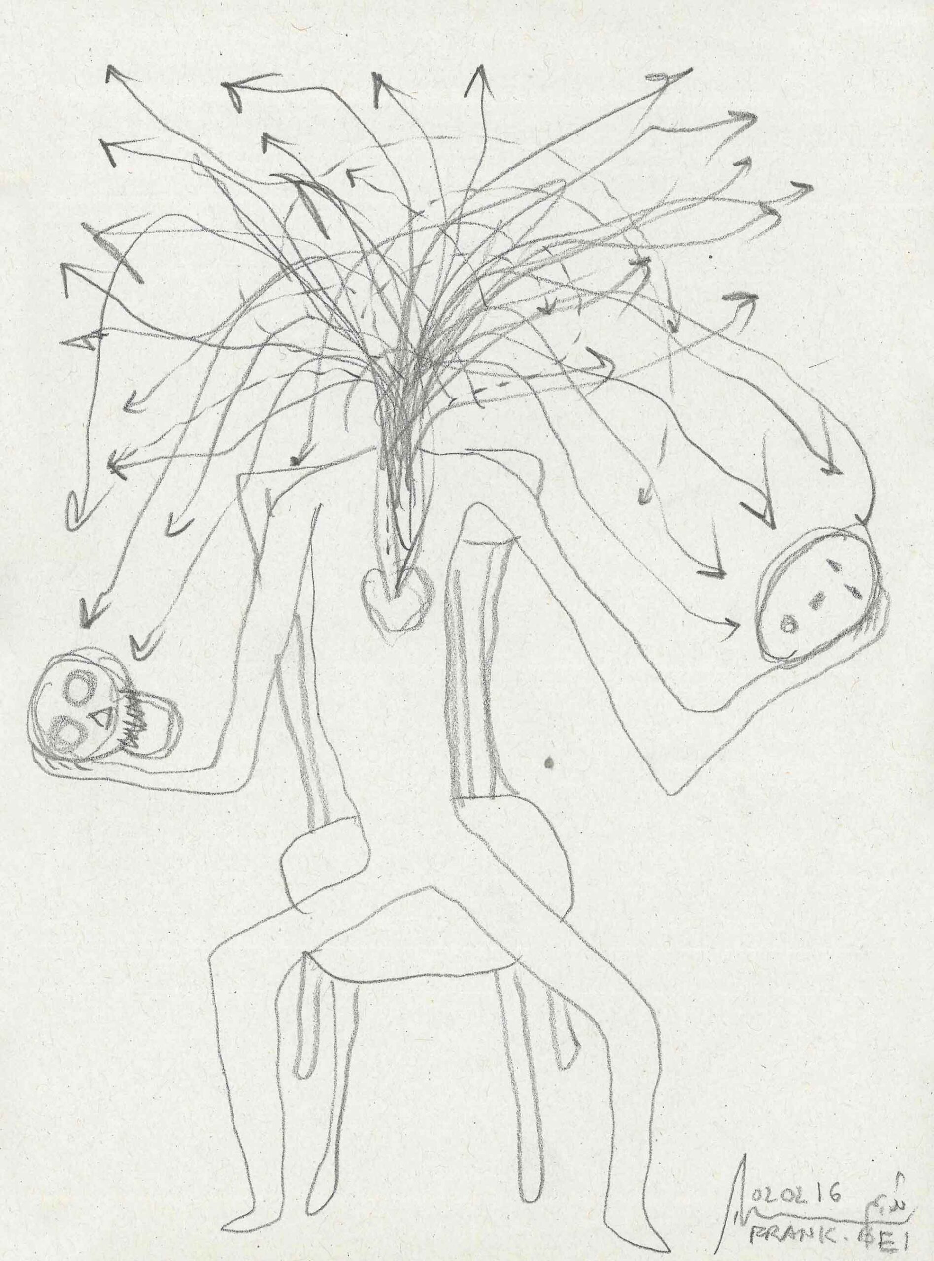 nadim karam sketch about thoughts and emotions- art about human mind complexity