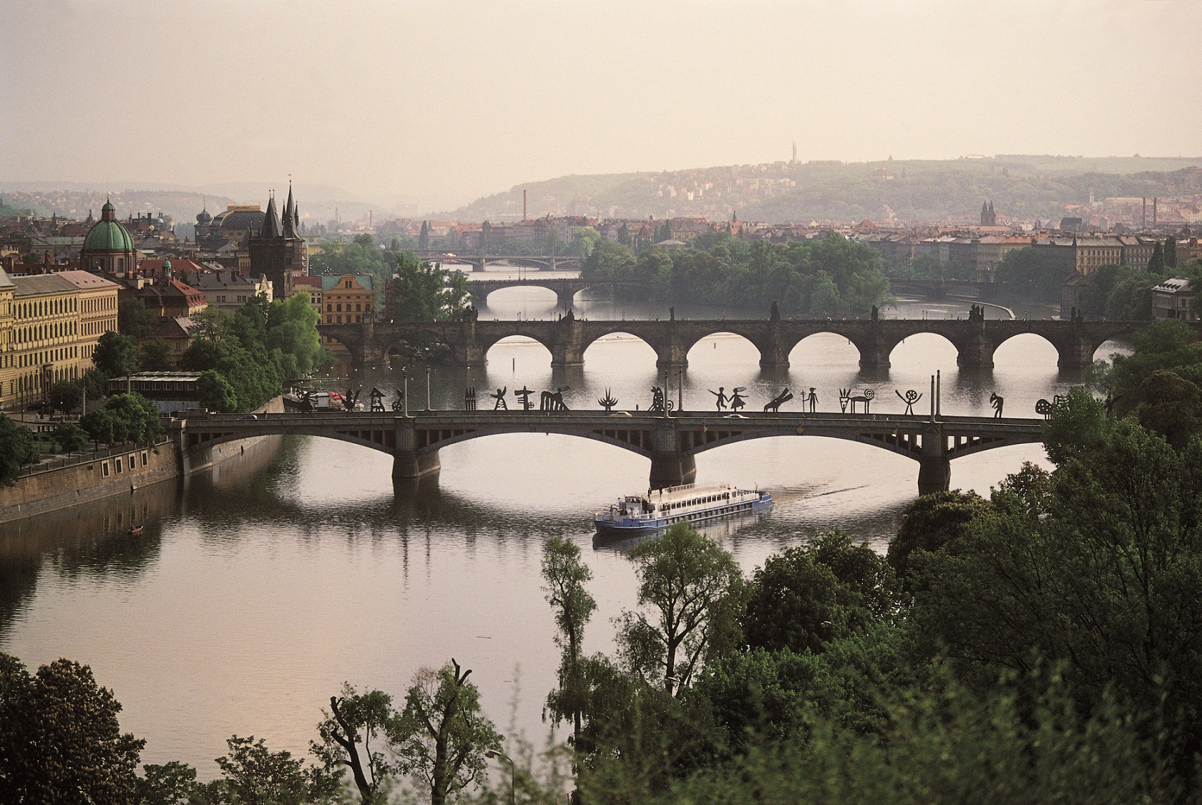 nadim karam public art in prague. installation on charles bridge